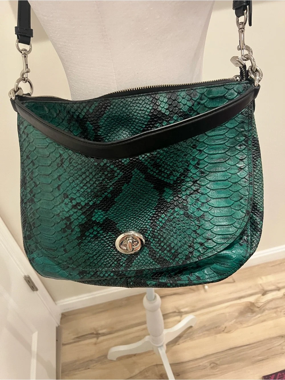 Coach TurnLock Snake Embossed Bag